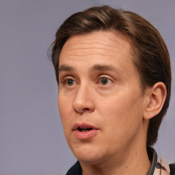 Neutral white adult male with short  brown hair and brown eyes