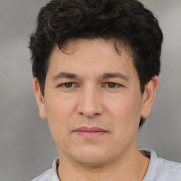 Neutral white adult male with short  brown hair and brown eyes