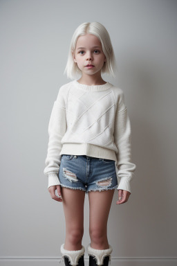 French child girl with  white hair