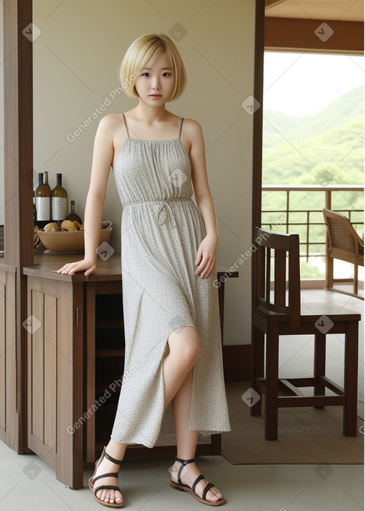 Korean adult female with  blonde hair