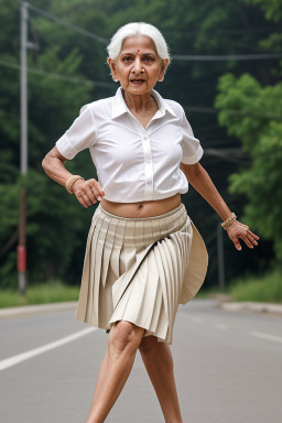 Indian elderly female with  white hair