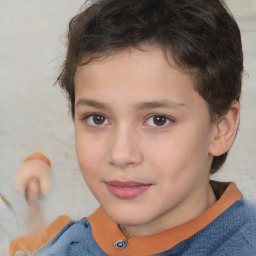 Joyful white young-adult male with medium  brown hair and brown eyes