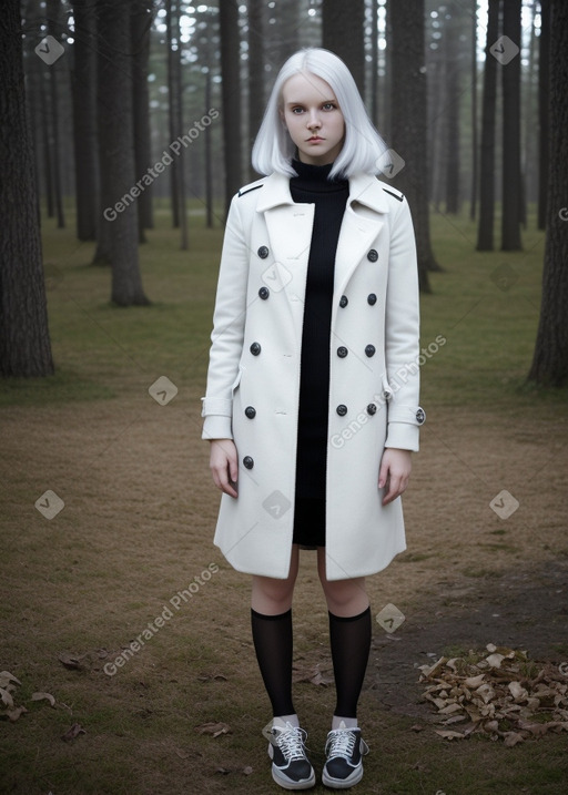 Estonian young adult female with  white hair