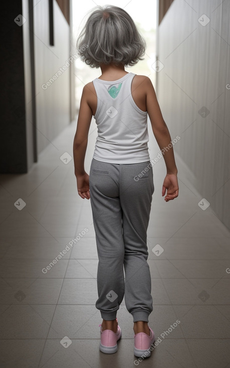 Brazilian child female with  gray hair