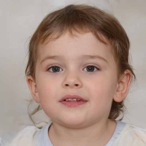 Neutral white child male with medium  brown hair and brown eyes