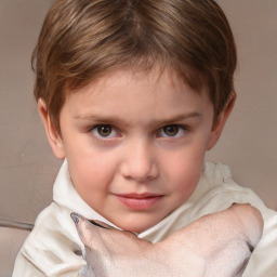 Neutral white child male with short  brown hair and brown eyes