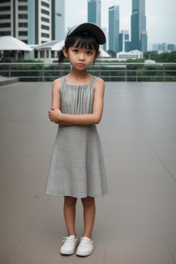 Singaporean child girl with  gray hair