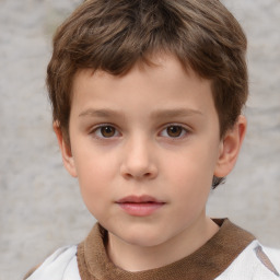 Neutral white child male with short  brown hair and brown eyes