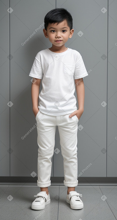 Singaporean child boy with  white hair