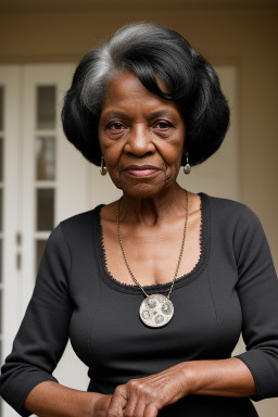 African elderly female with  black hair