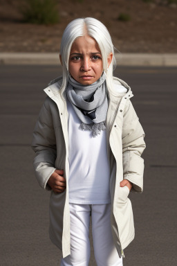 Arab child female with  white hair