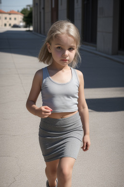 Croatian child girl with  gray hair