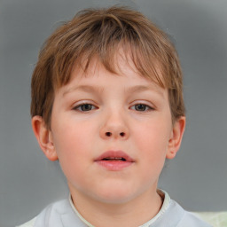 Neutral white child male with short  brown hair and brown eyes