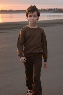 Canadian child boy with  brown hair