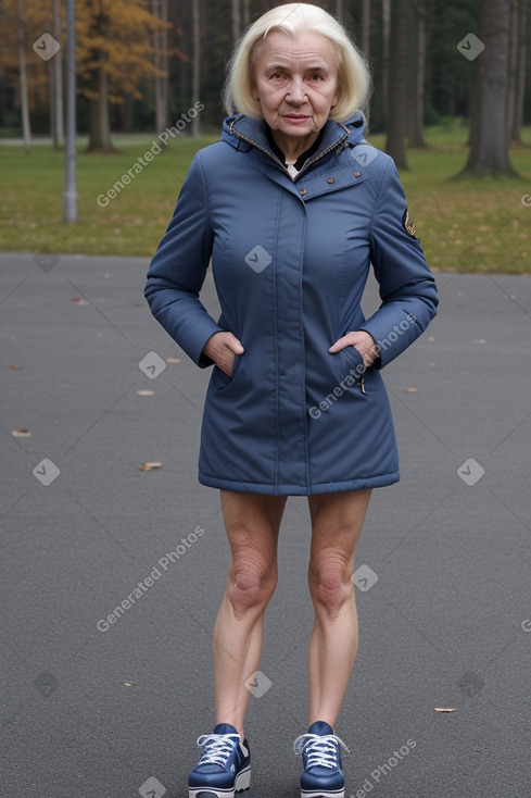 Belarusian elderly female with  blonde hair