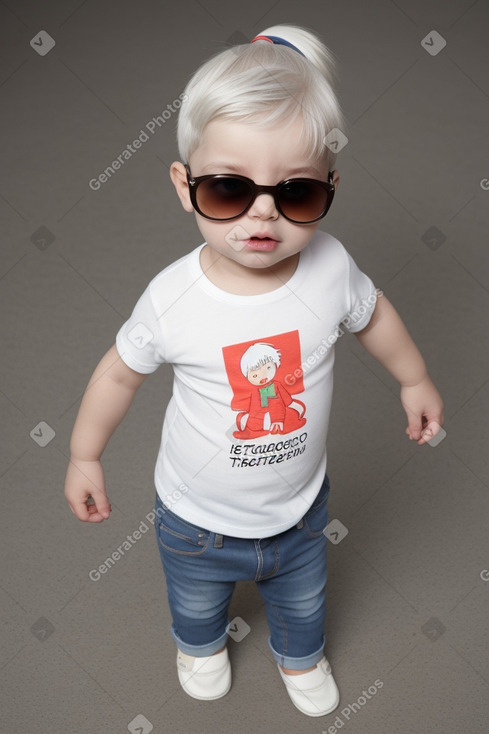 Bulgarian infant boy with  white hair