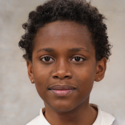 Neutral black child male with short  brown hair and brown eyes
