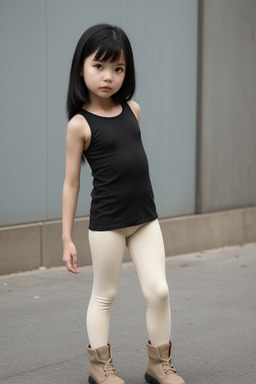 Taiwanese child girl with  black hair