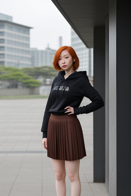 Taiwanese adult female with  ginger hair