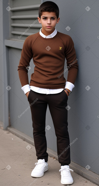 Venezuelan teenager boy with  brown hair