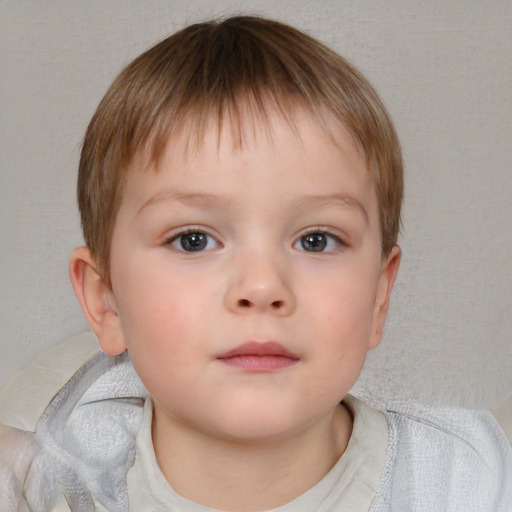 Neutral white child male with short  brown hair and brown eyes