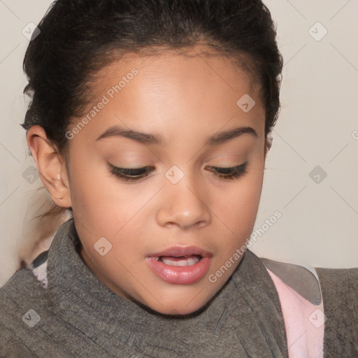 Neutral white young-adult female with short  brown hair and brown eyes