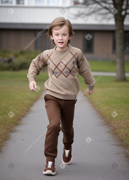 Norwegian child boy with  brown hair