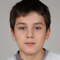 Neutral white child male with short  brown hair and brown eyes