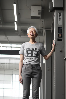 Taiwanese adult non-binary with  gray hair