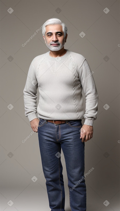 Iranian middle-aged male with  white hair