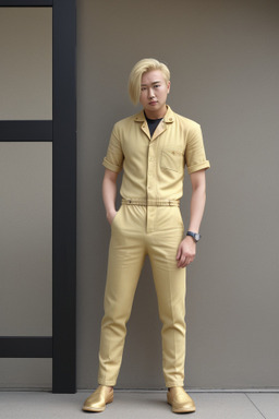 Korean adult male with  blonde hair