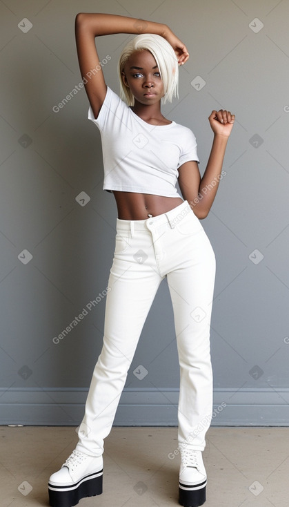 Zimbabwean teenager girl with  white hair