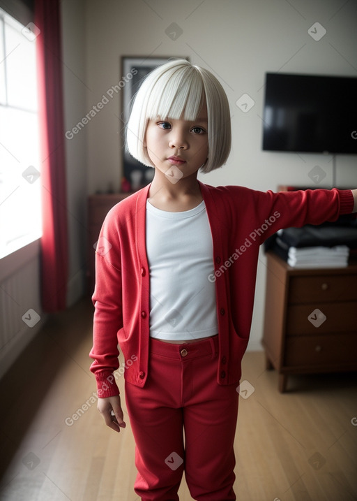 Malaysian child boy with  white hair