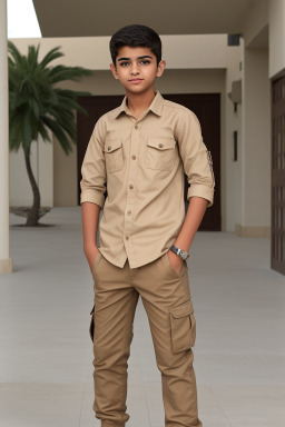 Qatari teenager boy with  brown hair