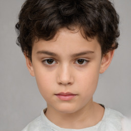 Neutral white child male with short  brown hair and brown eyes