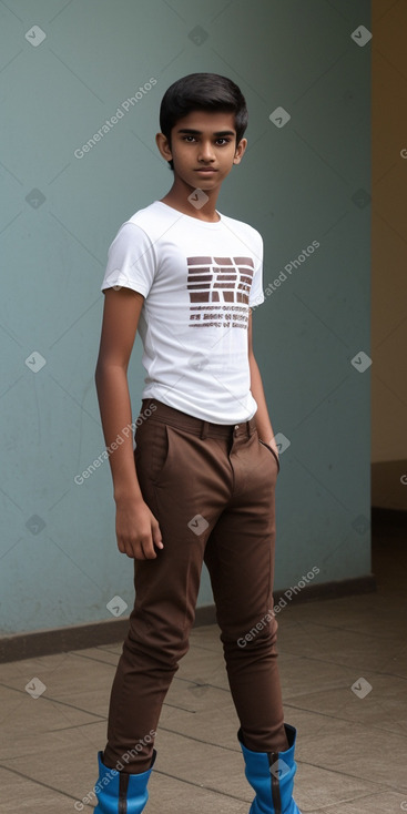 Sri lankan teenager boy with  brown hair