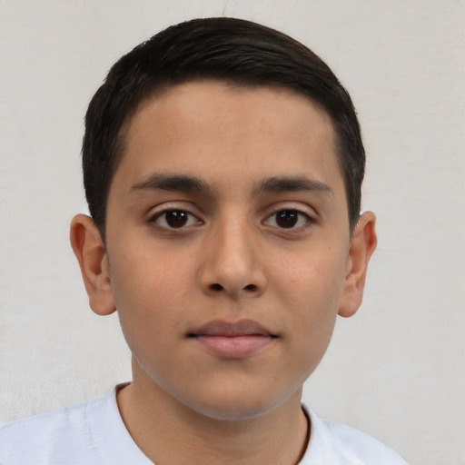 Neutral asian young-adult male with short  brown hair and brown eyes