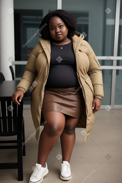 Ghanaian young adult female with  brown hair