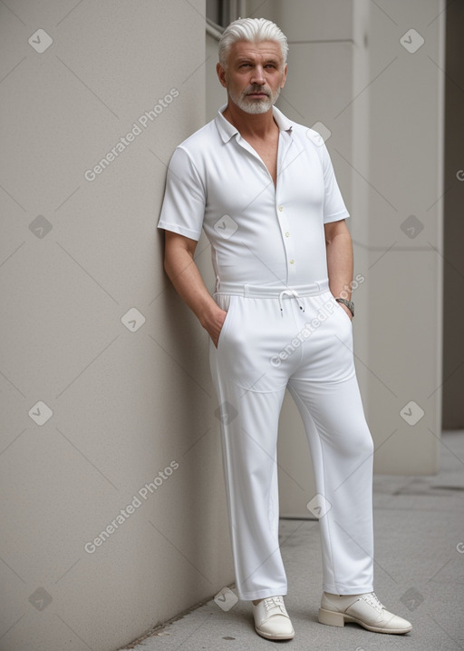 Croatian middle-aged male with  white hair