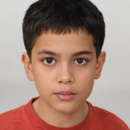 Neutral white child male with short  brown hair and brown eyes