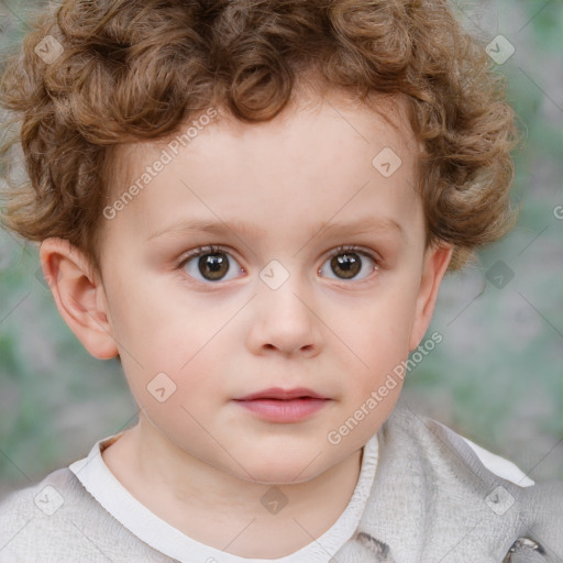 Neutral white child male with short  brown hair and brown eyes