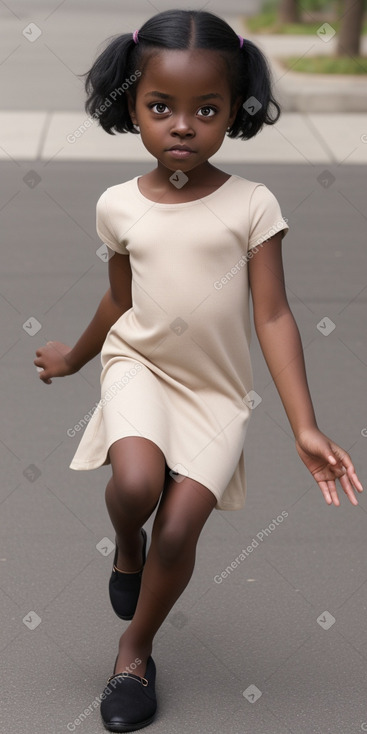 African american child female with  black hair