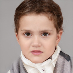 Neutral white child male with short  brown hair and brown eyes