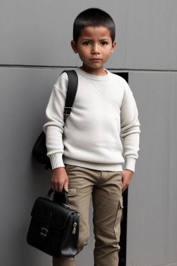 Bolivian child boy with  white hair