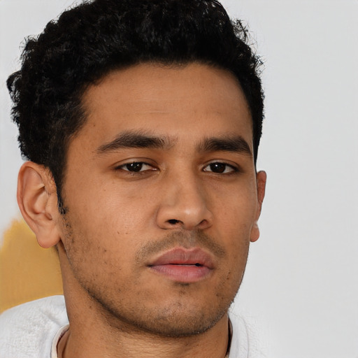 Neutral asian young-adult male with short  brown hair and brown eyes