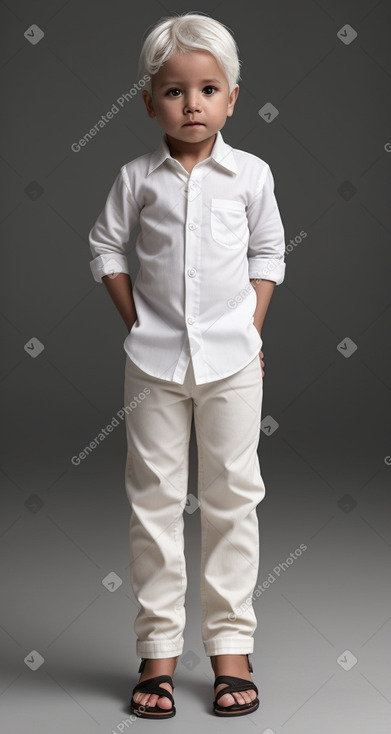 Ecuadorian infant boy with  white hair