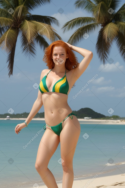 Brazilian adult female with  ginger hair