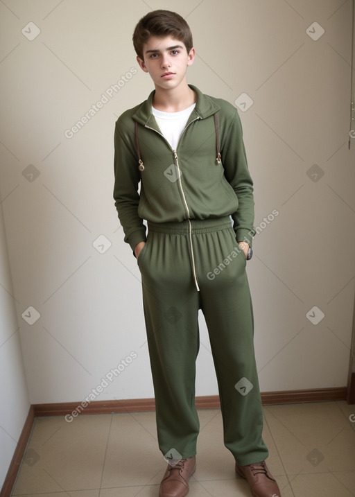 Uruguayan teenager boy with  brown hair