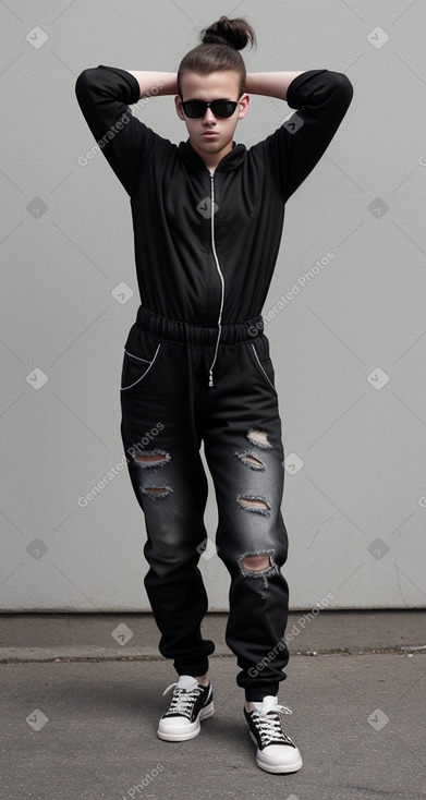 German teenager boy with  black hair