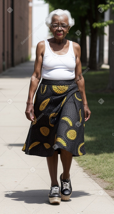 African elderly female with  black hair